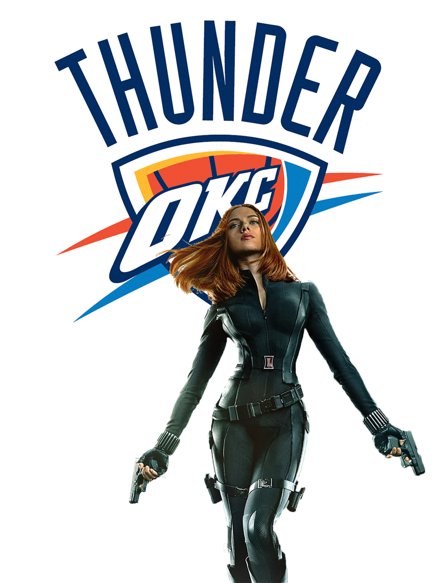 Oklahoma City Thunder Black Widow Logo vinyl decal